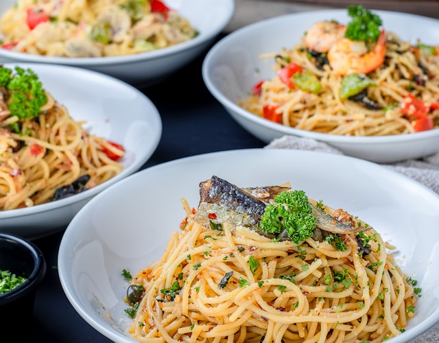 snapper fish pasta dish